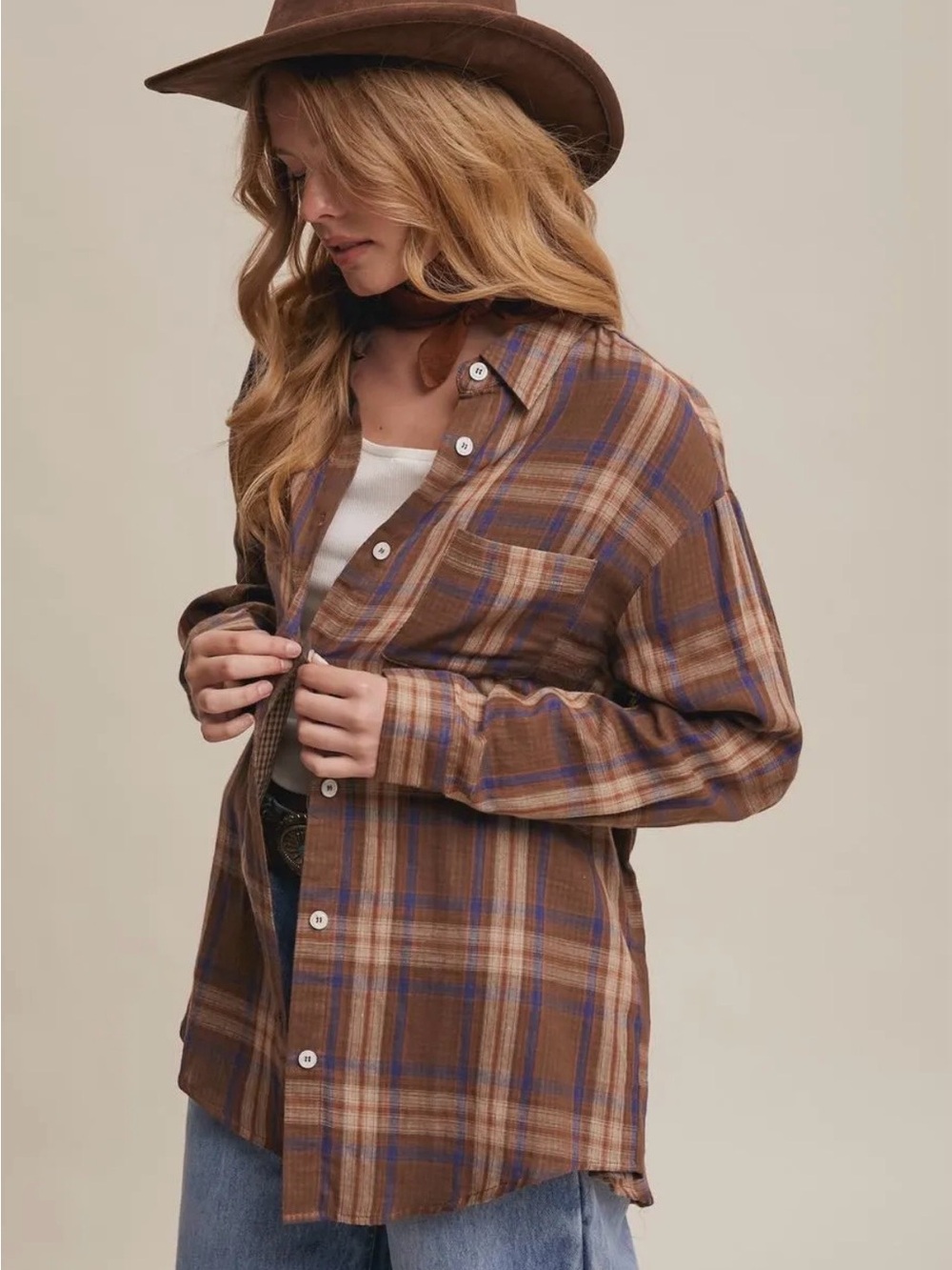 Plaid Women’s Button Down Casual Shirt